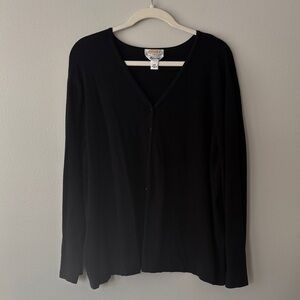 Talbots Black Italian Knit Cardigan